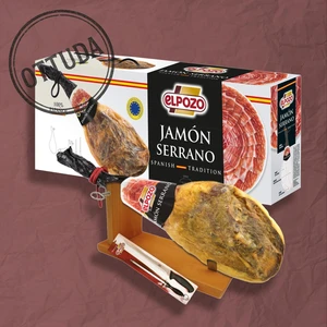 Хамон Серрано Elpozo 50% Дюрок ~7.5кг, подарочный набор